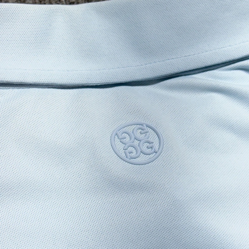 G/FORE Mens Performance Golf Polo Shirt Light Blue XL Short Sleeve Logo Preppy - Picture 8 of 10